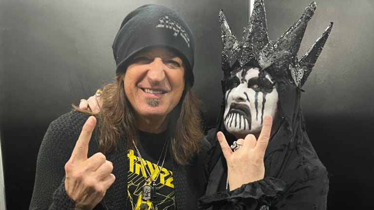 Stryper's Michael Sweet hung out with King Diamond backstage at Hell & Heaven Fest