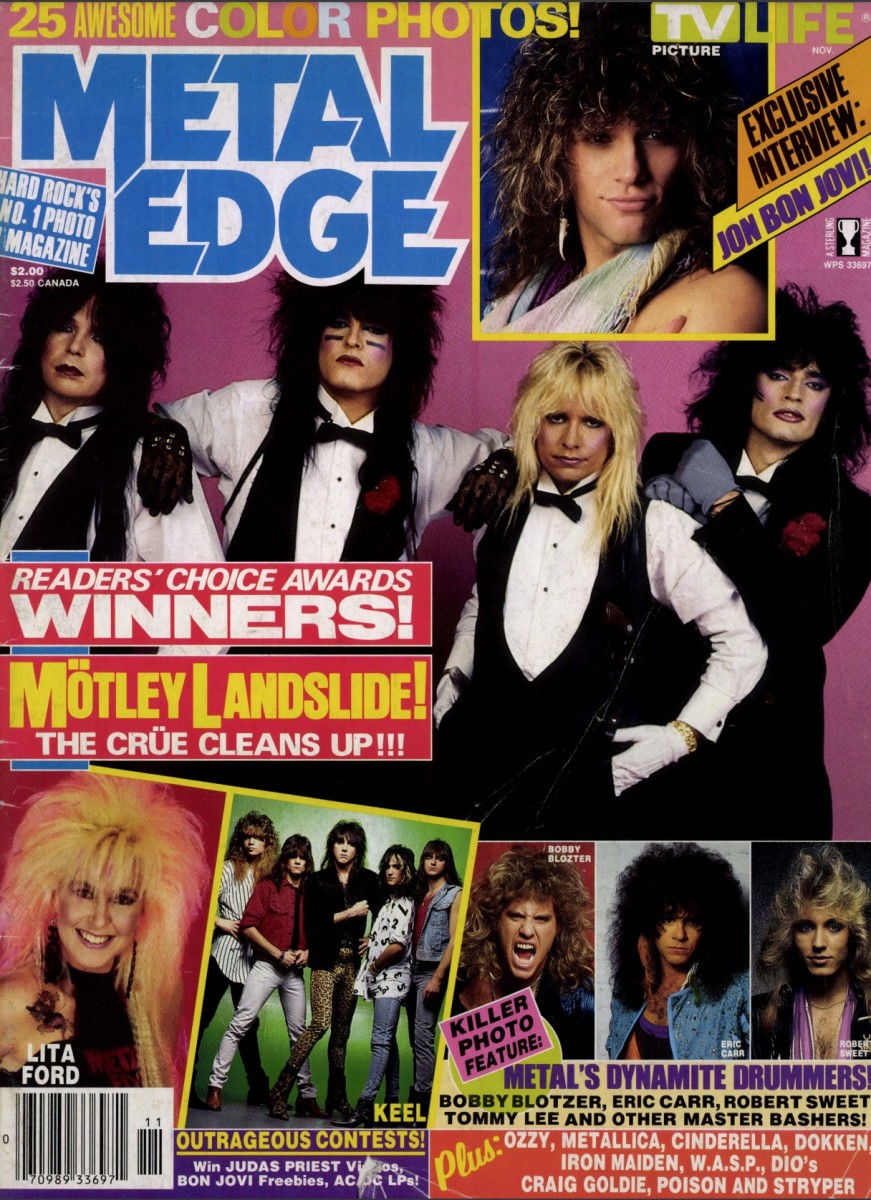 Metal Edge November 1986 cover