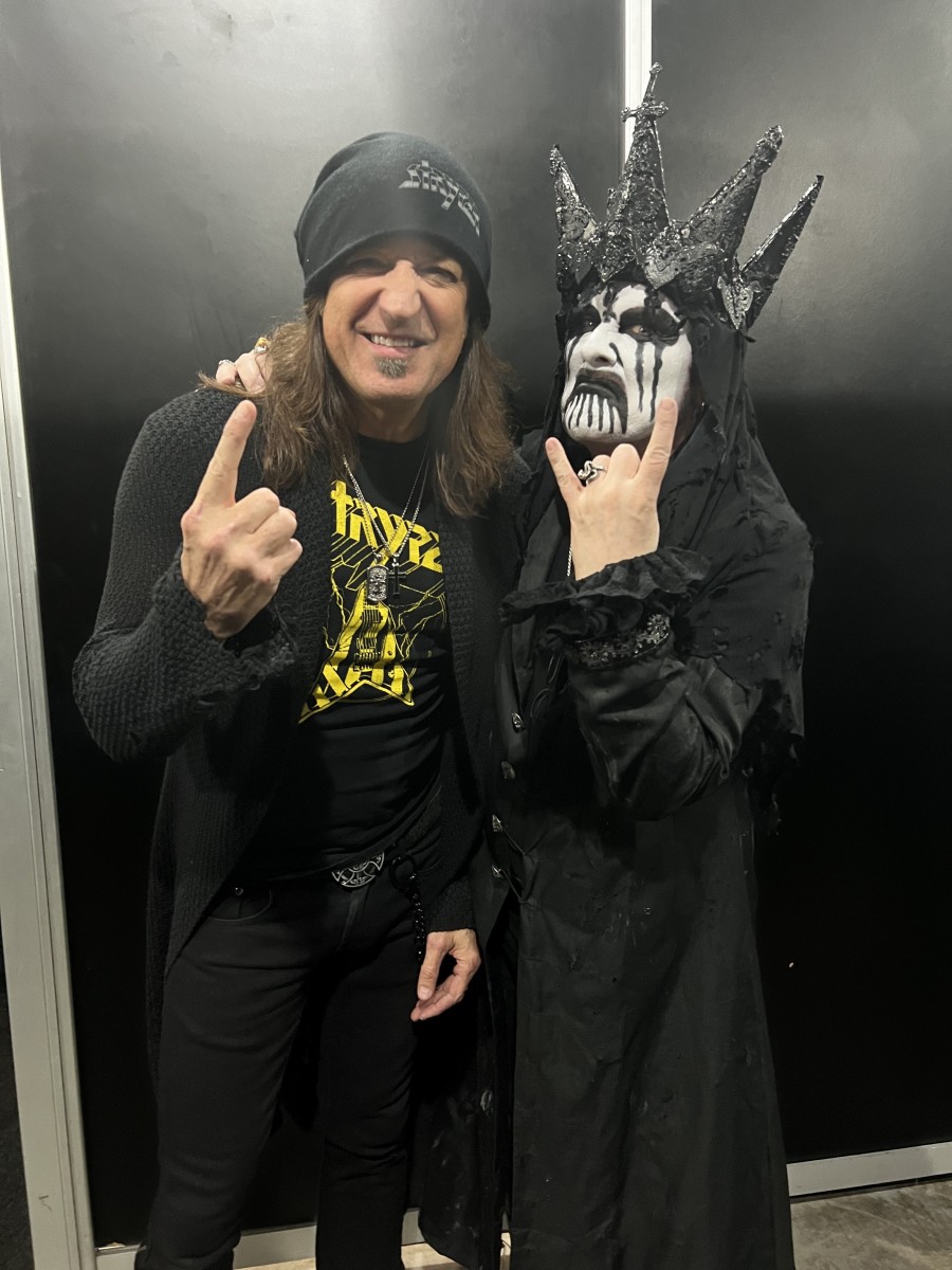 Stryper's Michael Sweet hung out with King Diamond backstage at Hell