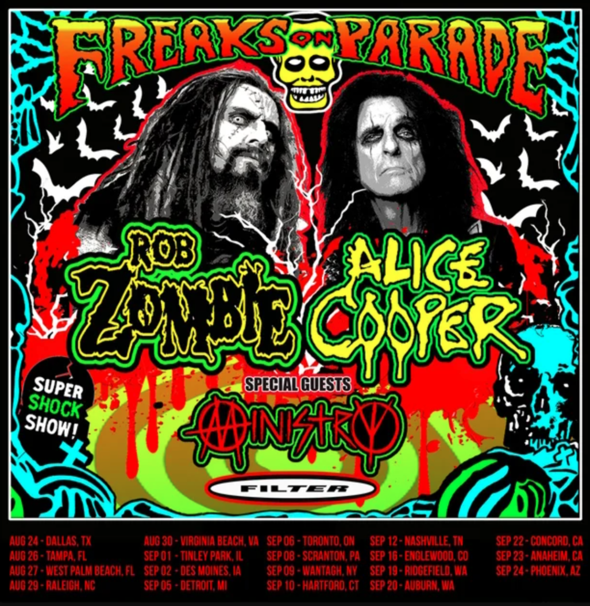 rob zombie and alice cooper tour setlist
