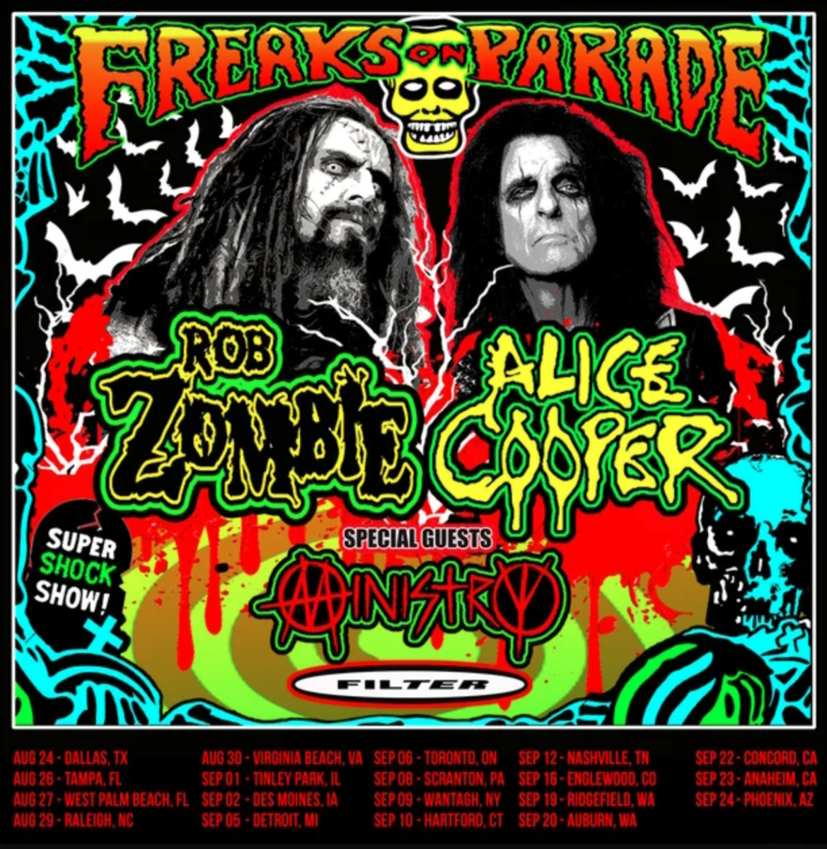 Rob Zombie and Alice Cooper team up for Freaks on Parade 2023 tour