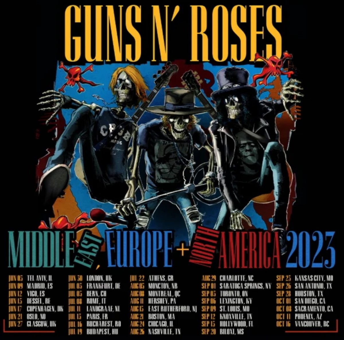 guns roses tour dates