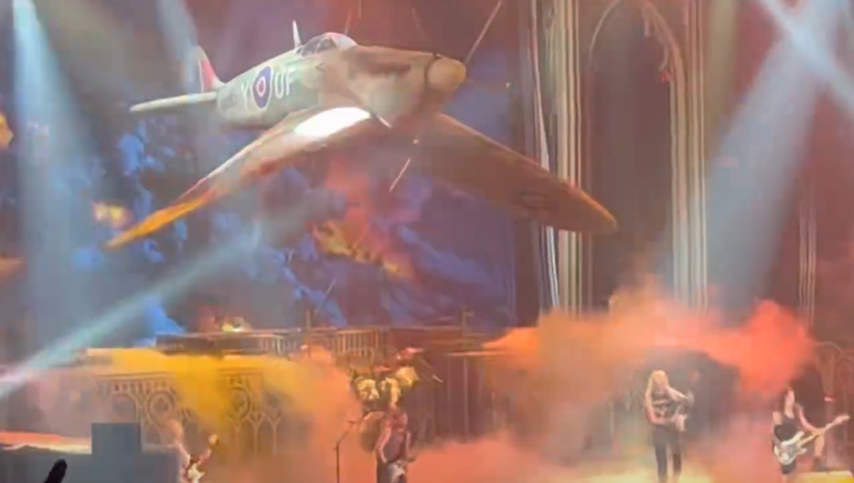 Watch Iron Maiden’s Spitfire replica plane malfunction during ‘Aces